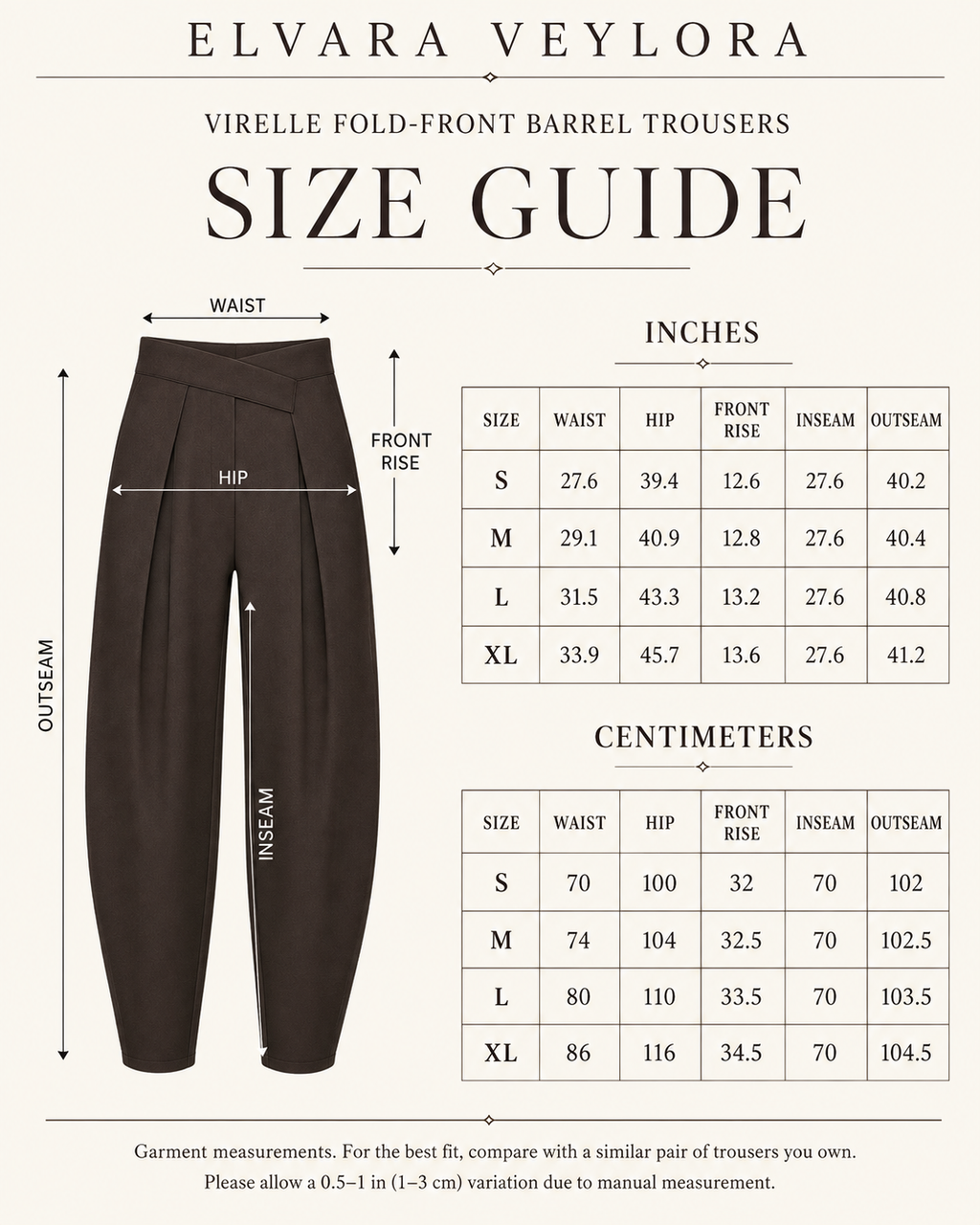 Virelle Fold-Front Barrel Trousers