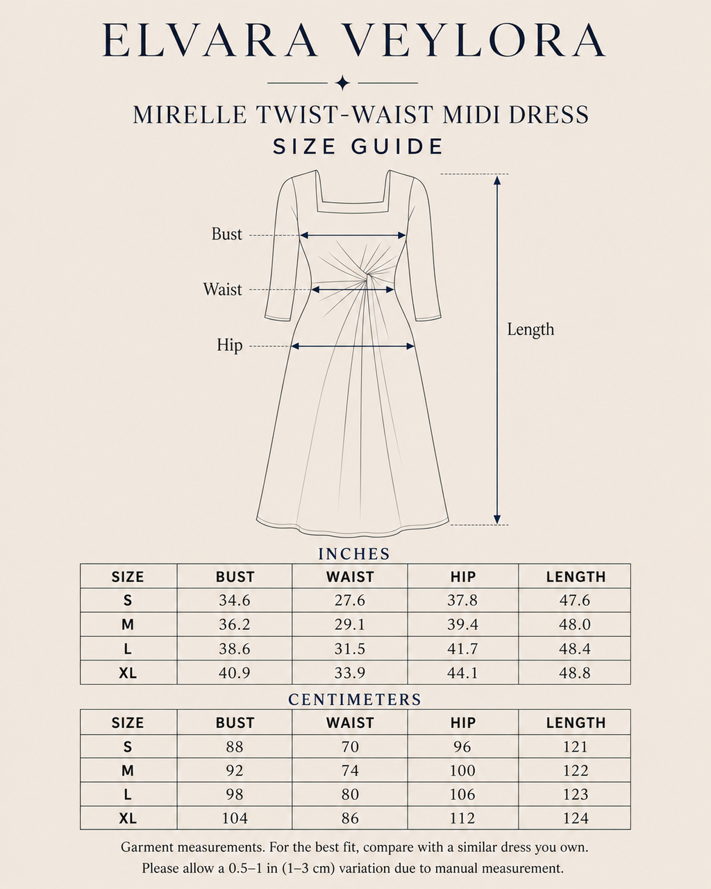 Mirelle Square-Neck Twist-Waist Midi Dress