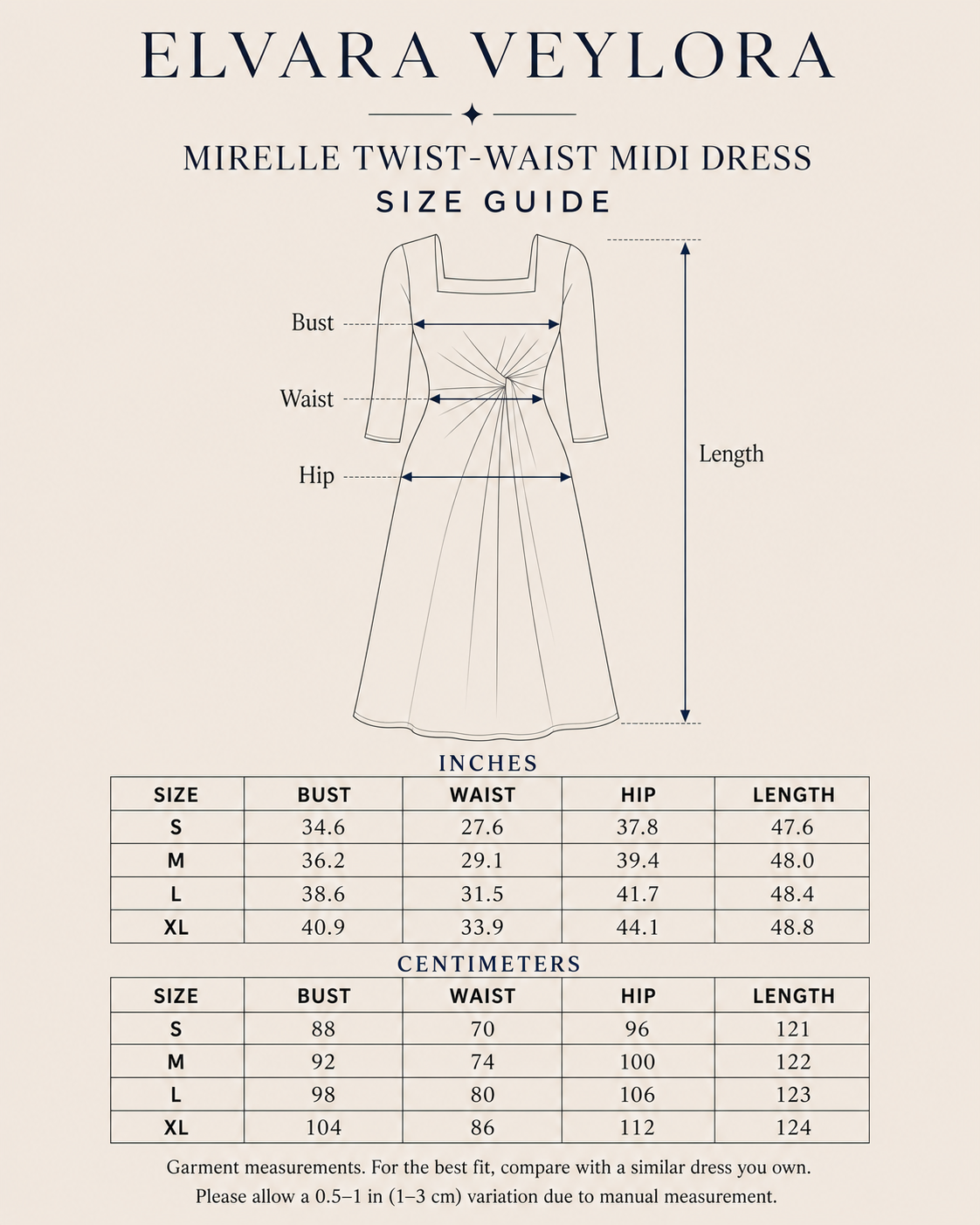 Mirelle Square-Neck Twist-Waist Midi Dress