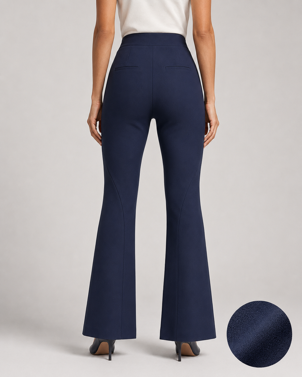 Orlienne Pivot-Seam Flared Trousers