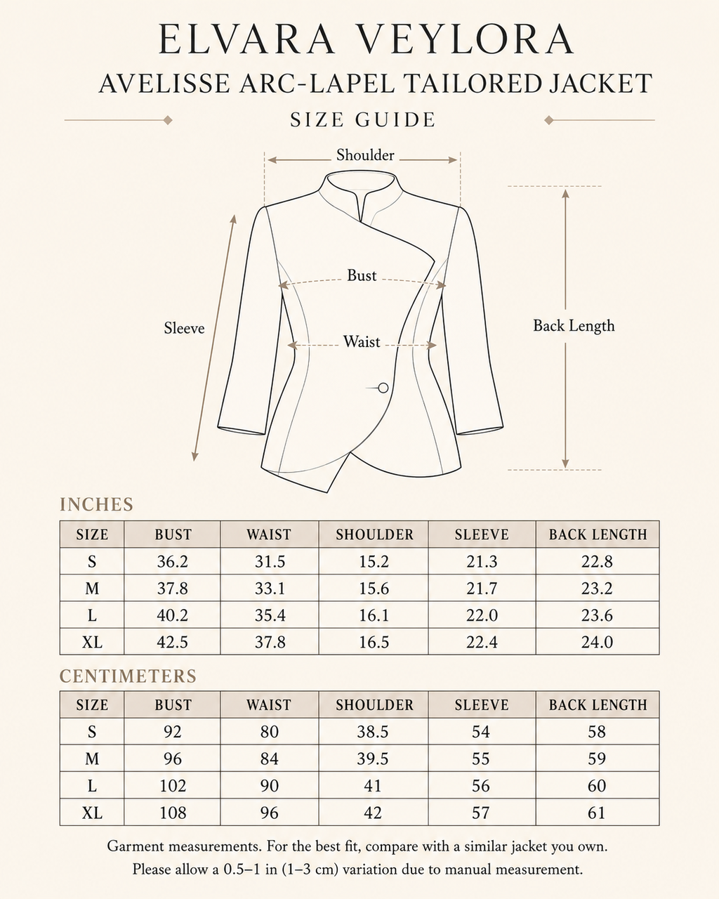 Avelisse Arc-Lapel Tailored Jacket