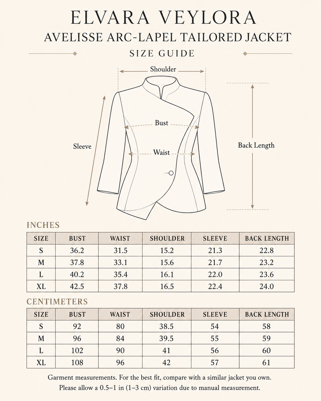 Avelisse Arc-Lapel Tailored Jacket