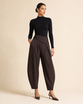 Virelle Fold-Front Barrel Trousers