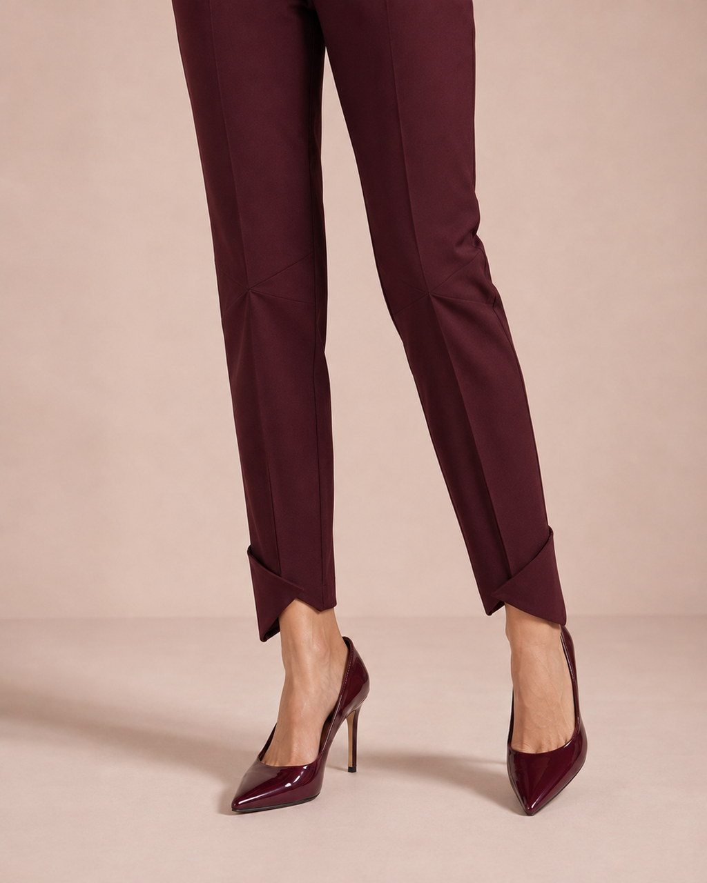 Mirelle Origami-Cuff Tailored Trousers