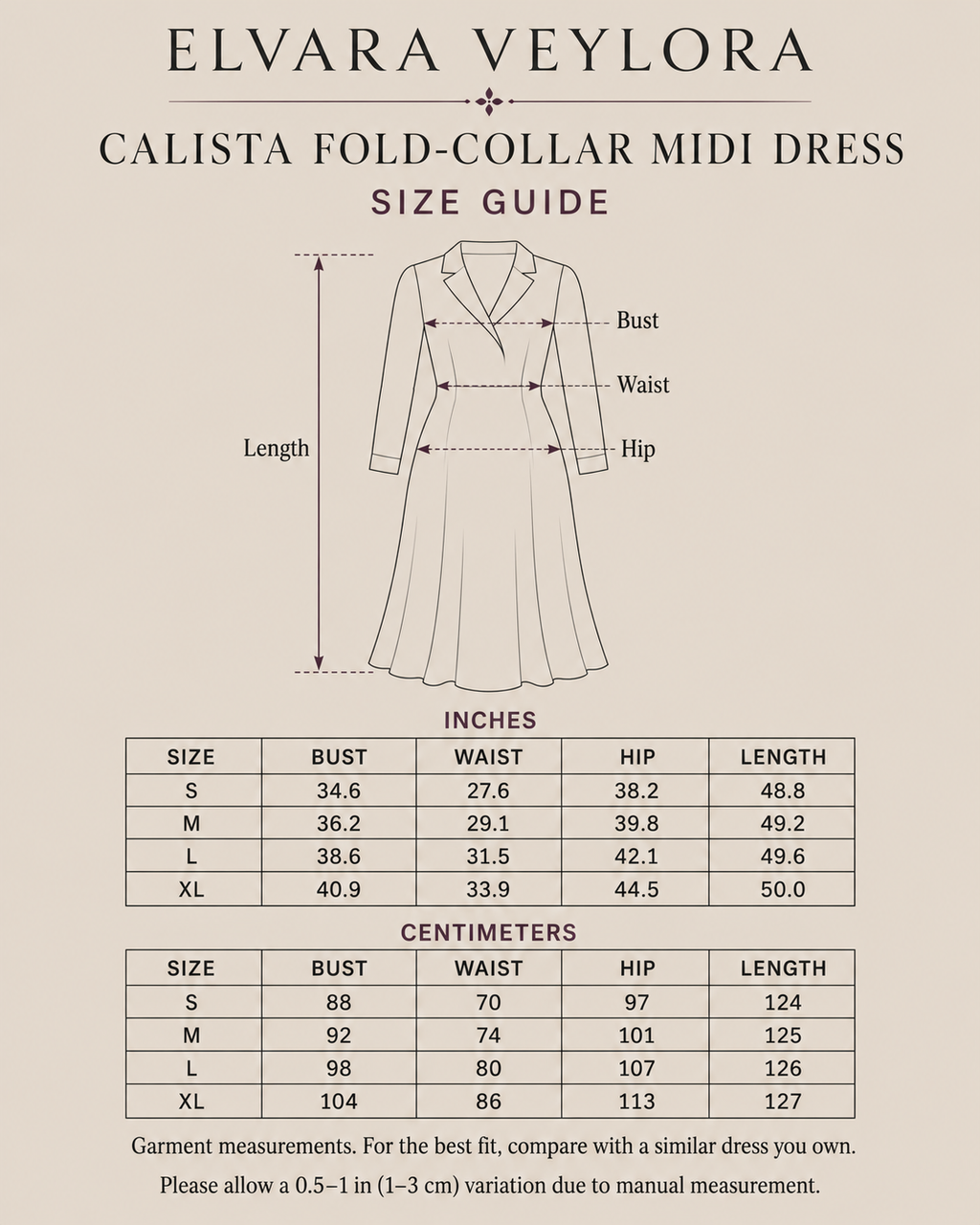 Calista Fold-Collar Long-Sleeve Midi Dress