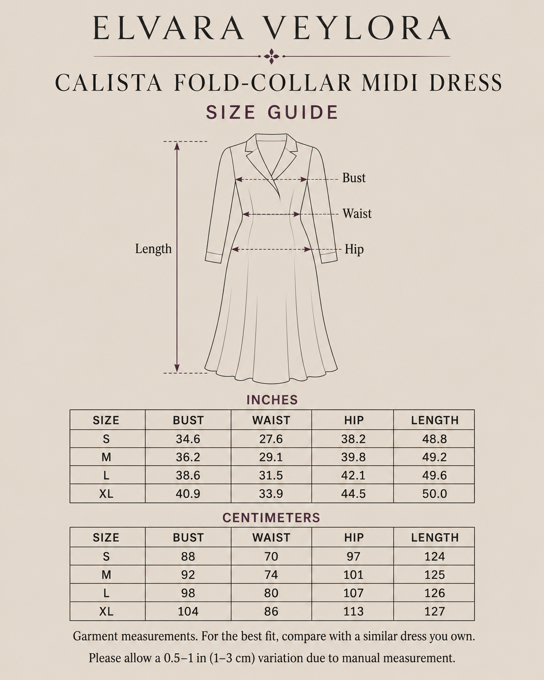 Calista Fold-Collar Long-Sleeve Midi Dress