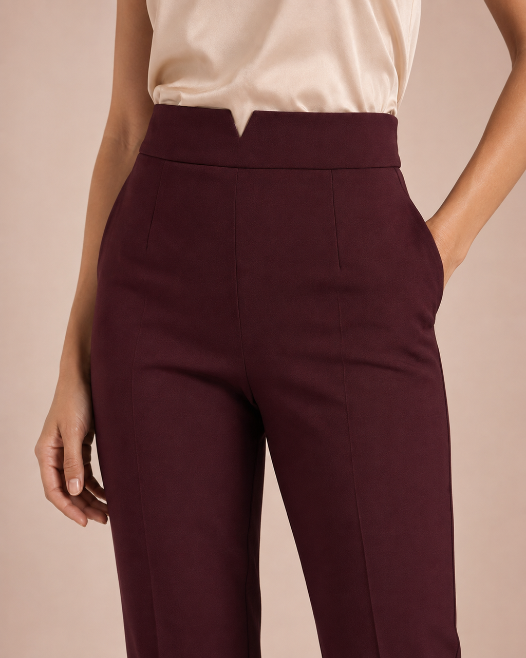 Mirelle Origami-Cuff Tailored Trousers