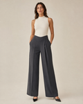 Caelene Arc-Waist Wide-Leg Trousers