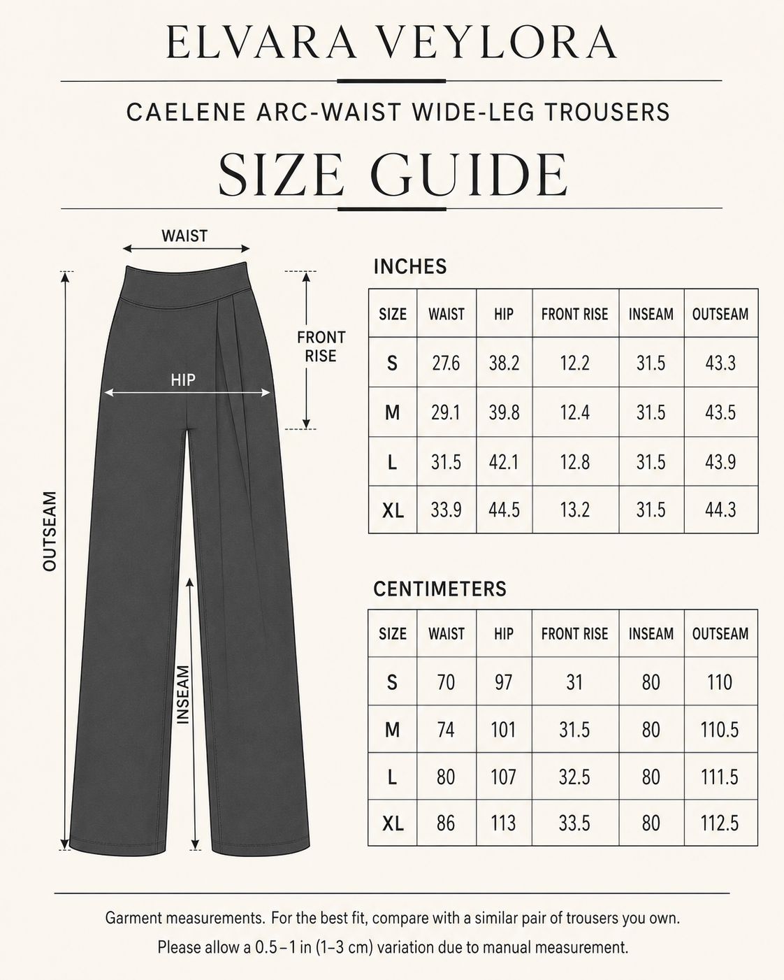 Caelene Arc-Waist Wide-Leg Trousers