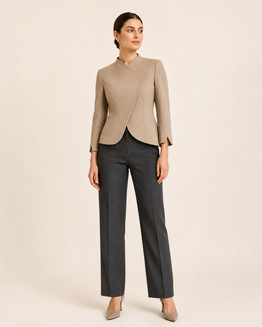 Avelisse Arc-Lapel Tailored Jacket