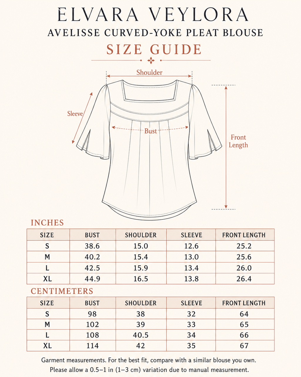 Avelisse Curved-Yoke Pleated Blouse