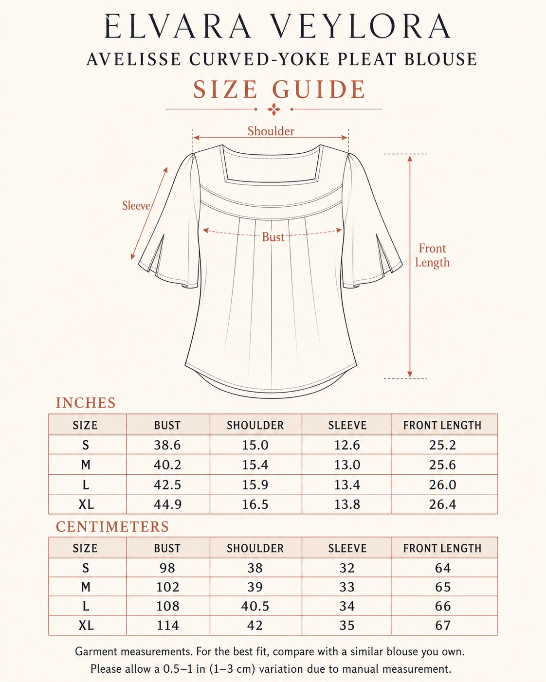 Avelisse Curved-Yoke Pleated Blouse