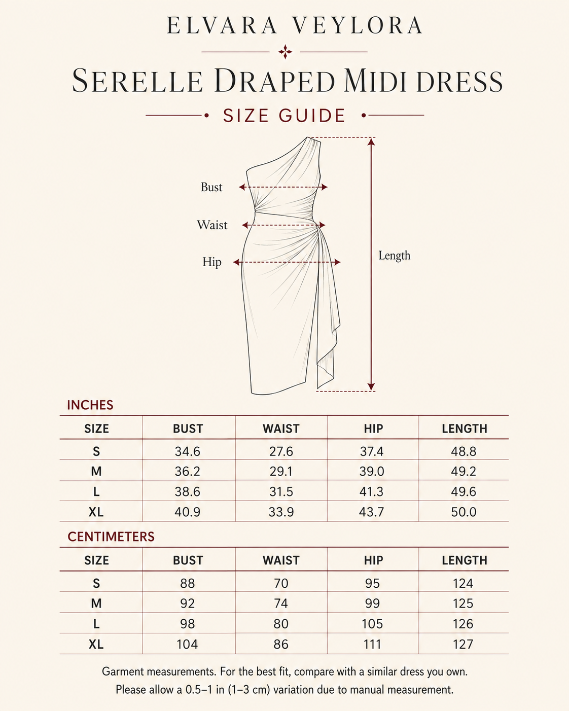 Serelle One-Shoulder Draped Midi Dress