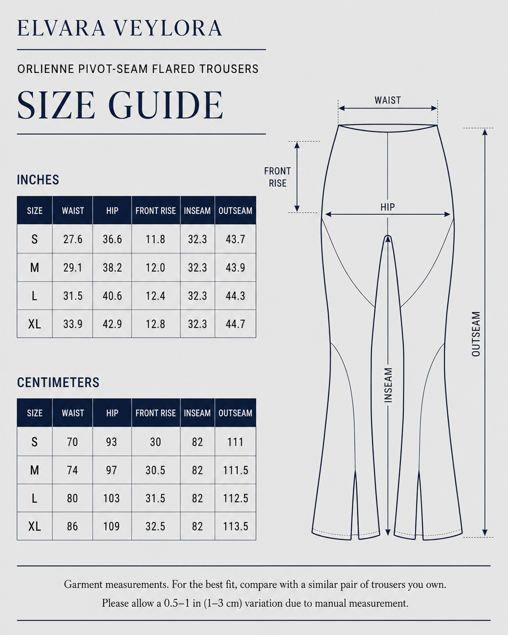 Orlienne Pivot-Seam Flared Trousers