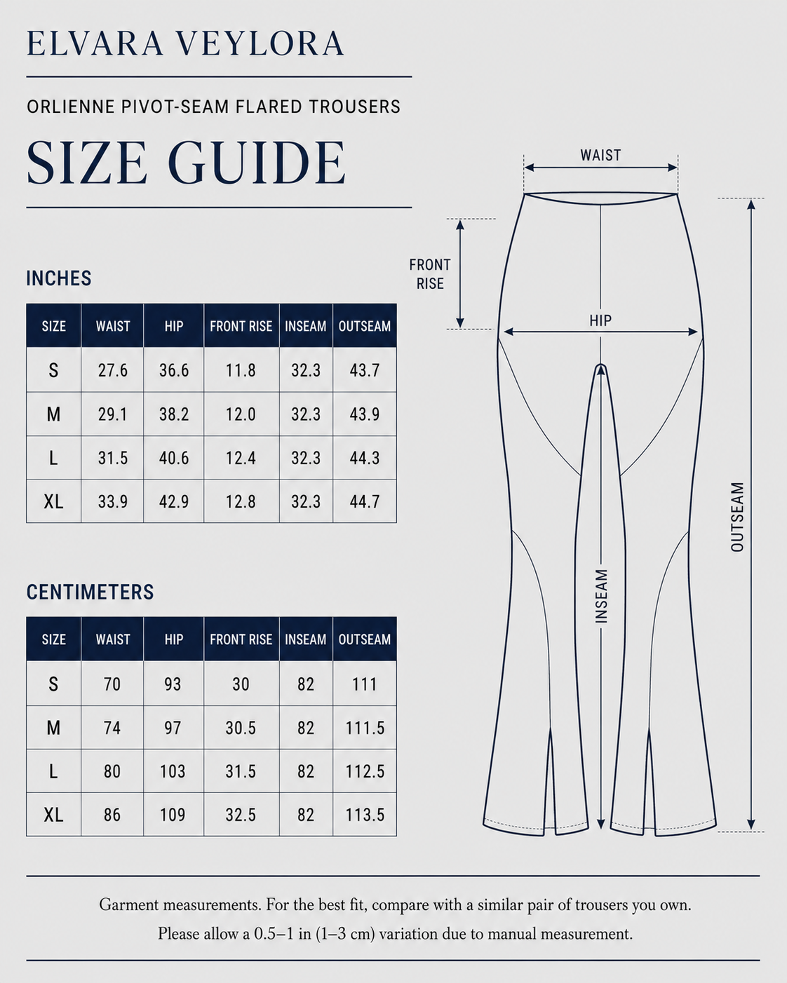 Orlienne Pivot-Seam Flared Trousers