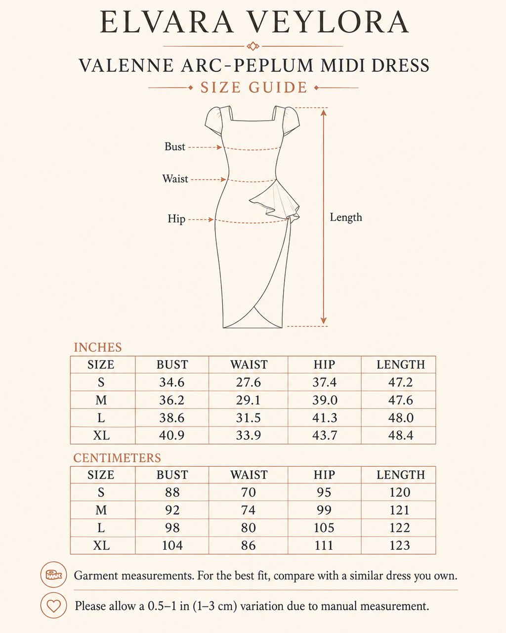Valenne Arc-Peplum Tulip-Sleeve Midi Dress