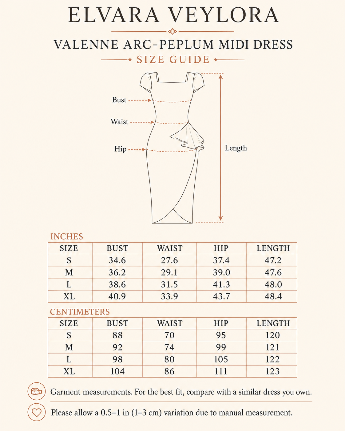 Valenne Arc-Peplum Tulip-Sleeve Midi Dress