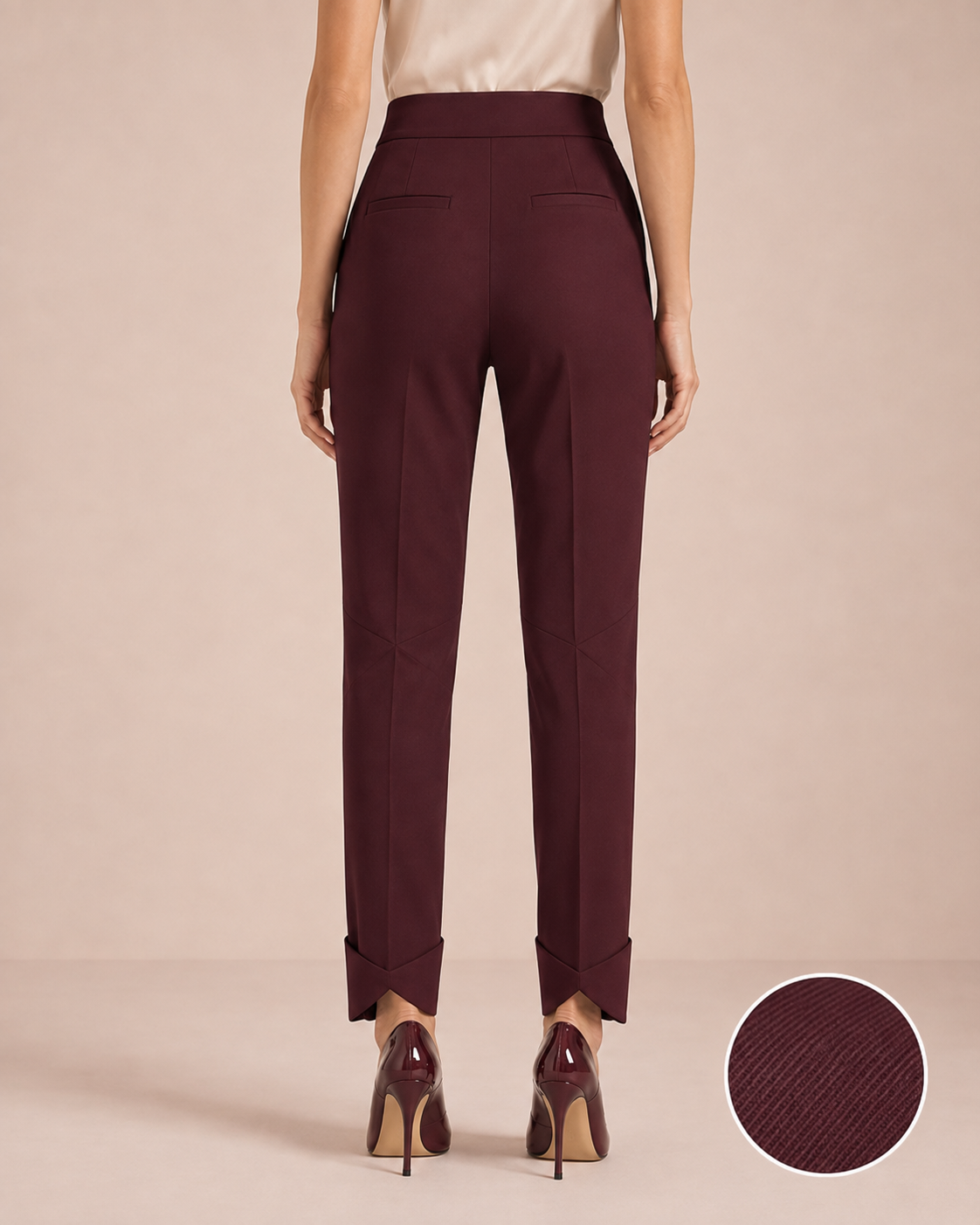 Mirelle Origami-Cuff Tailored Trousers